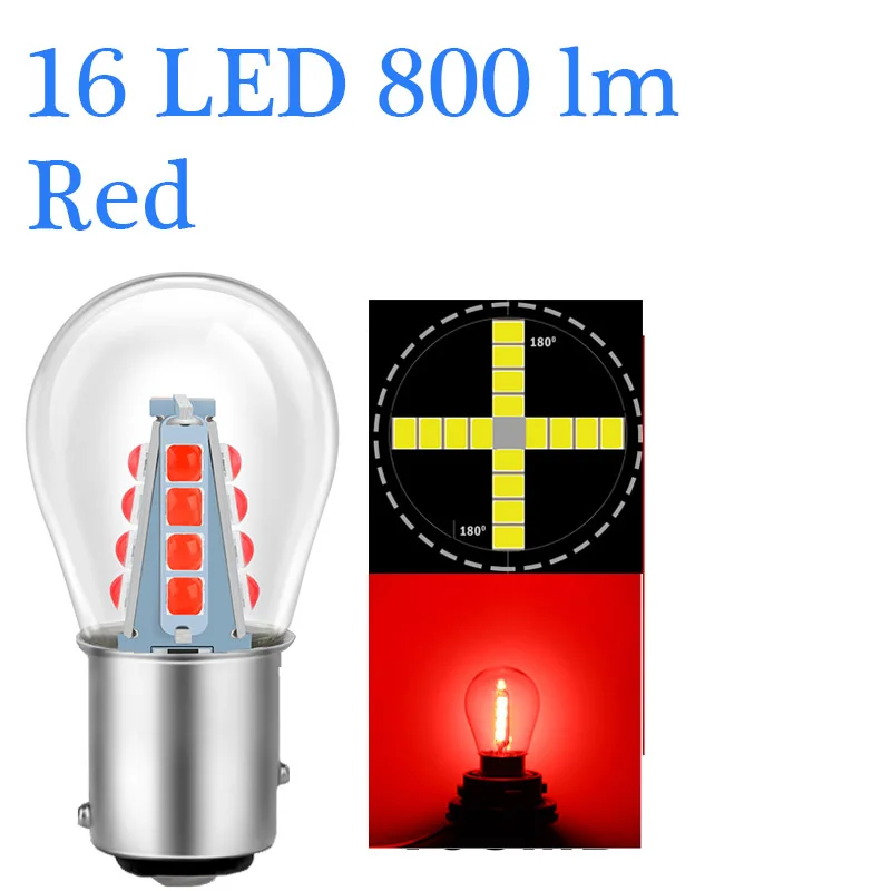 

8/16 3D 3030 Chips1157 Led P21/5W BaY15d Автомобильный стоп-сигнал S25 Автомобильная лампа обратного поворота, белая 6000K 12 В 24 В