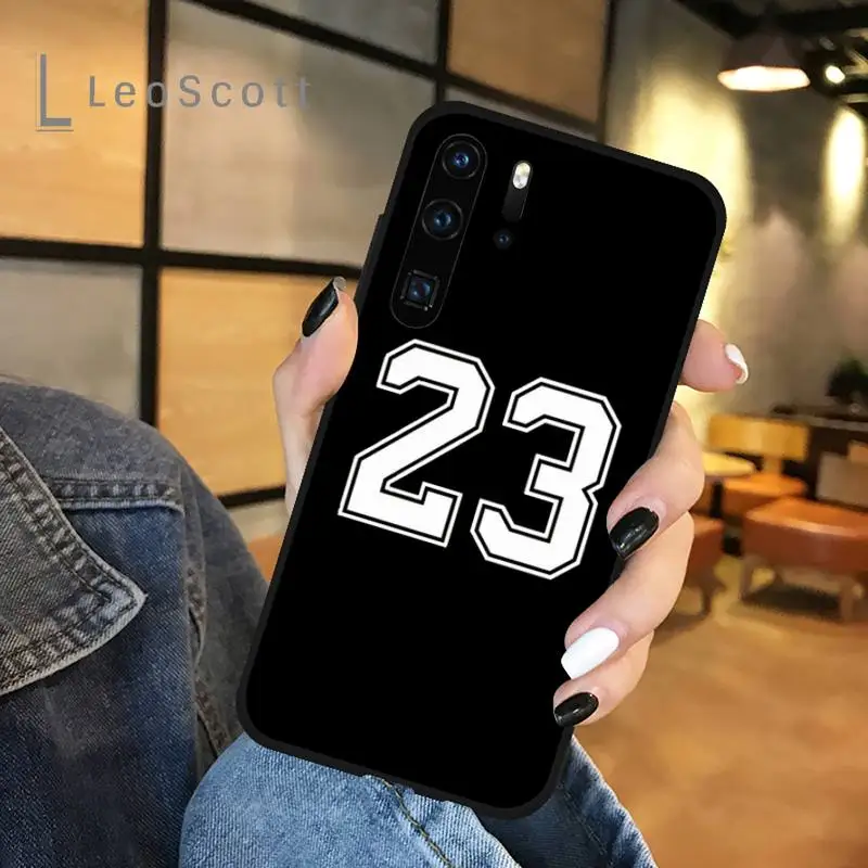 

Black Number Phone Case For Huawei honor Mate P 9 10 20 30 40 Pro 10i 7 8 a x Lite nova 5t