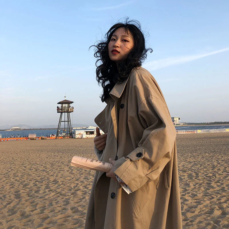 

Женское свободное тонкое пальто в Корейском стиле, новинка весны и осени 2021