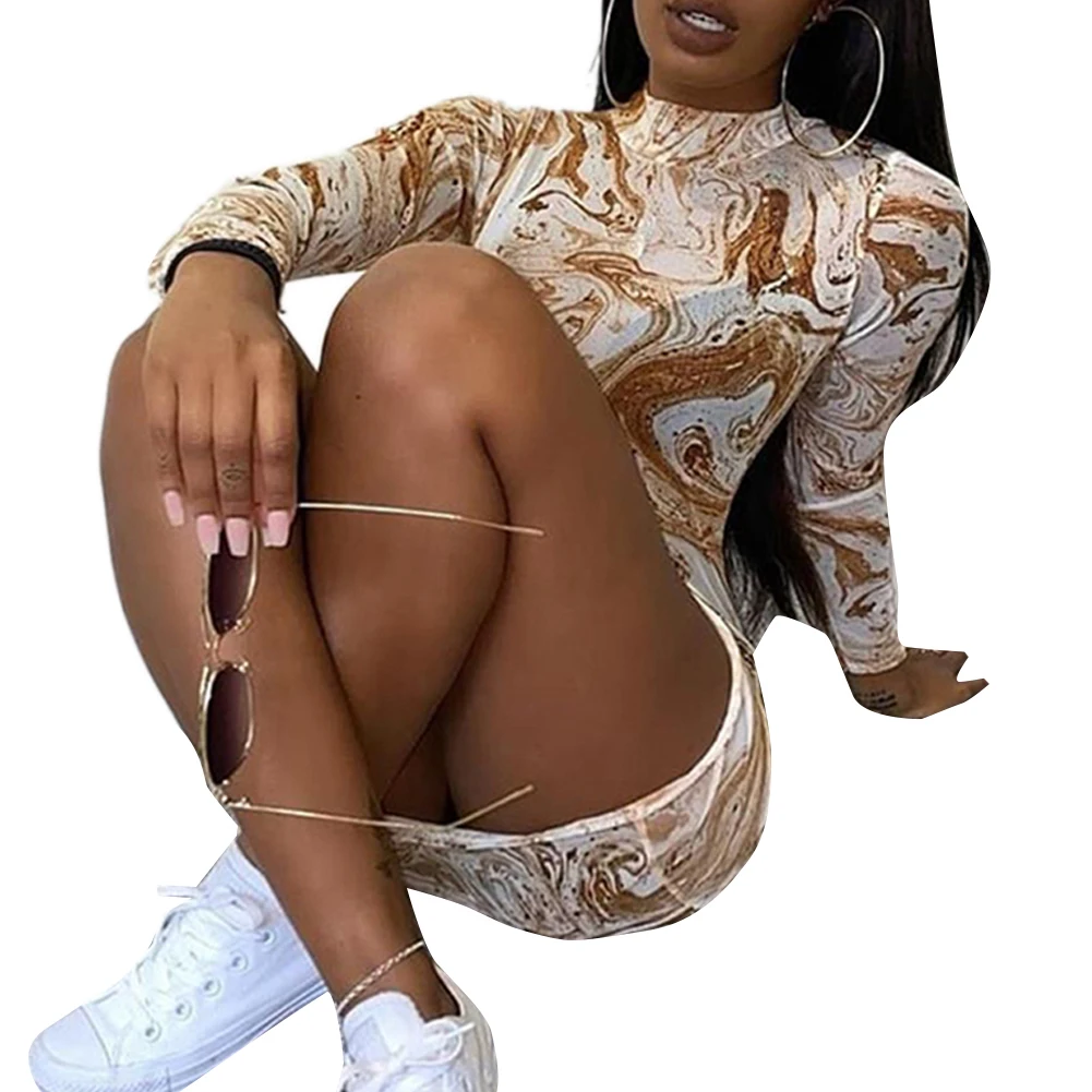 Сексуальное Сетчатое прозрачное винтажное кофейное платье с жидким принтом