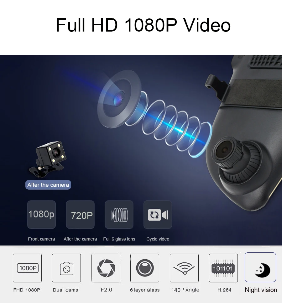 7 дюймов 4G специальный зеркальный Автомобильный видеорегистратор Android 5 1 с gps