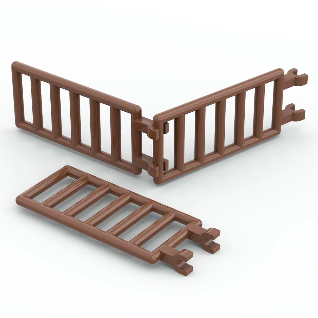 

45pcs Ladder Bar 7x3 with Double Clips Fence diy Building Block Particles Bricks Educational Toy for Children Bricks 6020