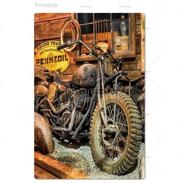 

Motorcycle Metal Signs Plaque Metal Vintage Retro Tin Sign Wall Decor for Garage Bar Pub Man Cave Iron Painting Decorative Plate