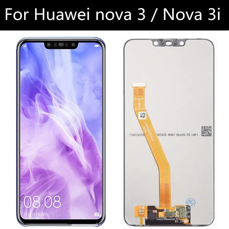 6 3 &quotдля Huawei Nova3 Nova3i ЖК дисплей + сенсорный экран для HUAWEI Nova 3i PAR AL00 запасные