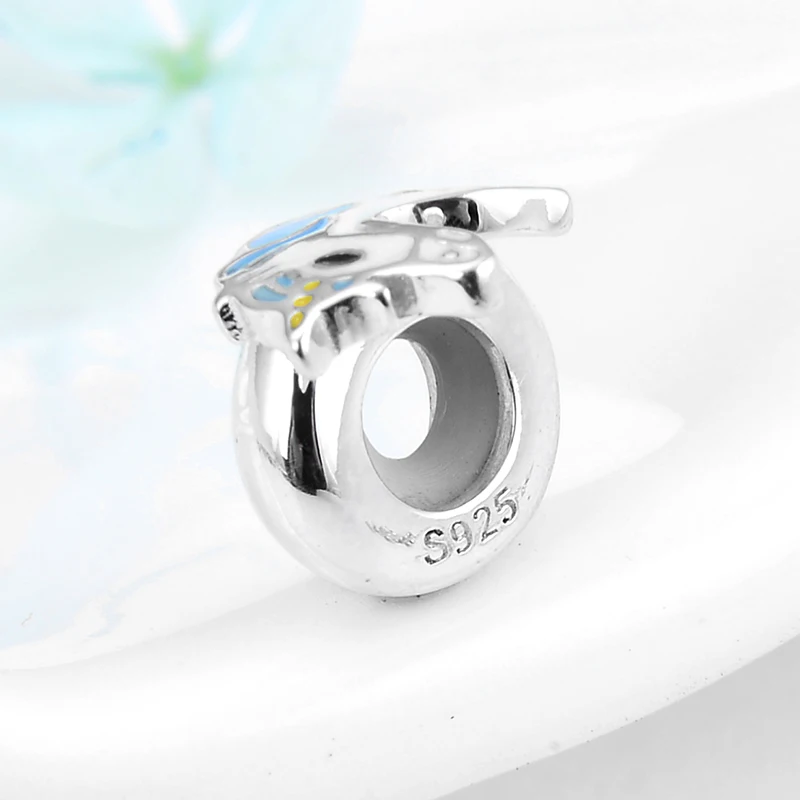 925 стерлингового серебра прекрасный Сика Олень Эмаль прокладка пробки Бусины