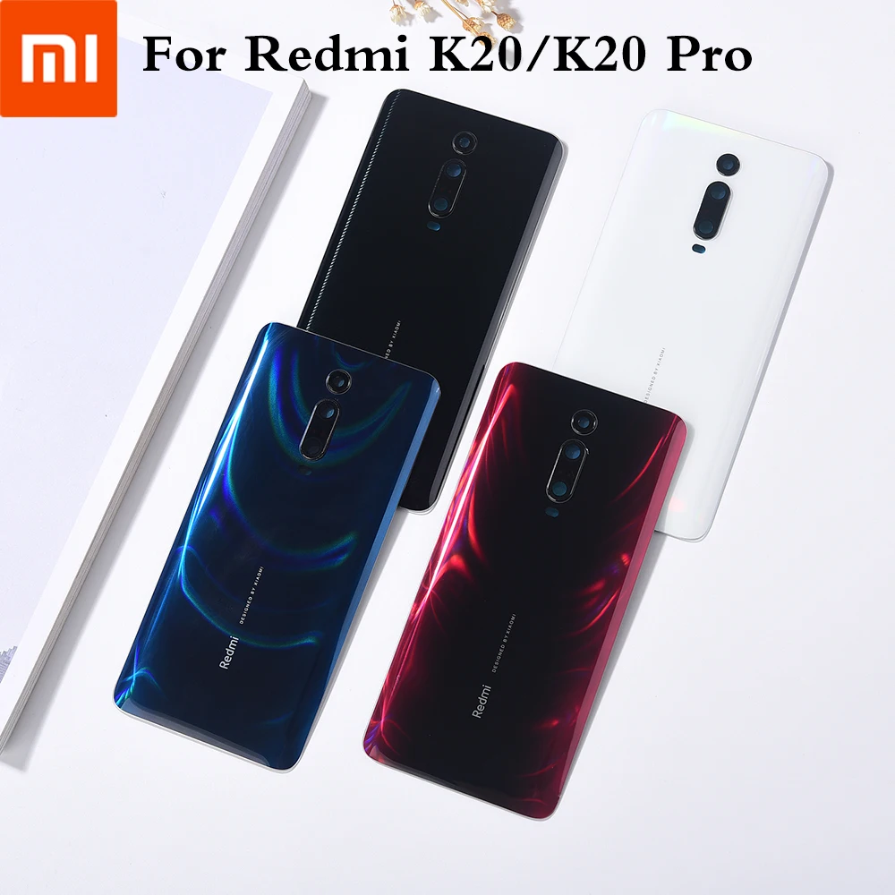 

Оригинальная Задняя стеклянная крышка для Xiaomi Redmi K20 Pro K 20 запасная задняя дверь батарейный Корпус задняя крышка + стекло Камеры Len