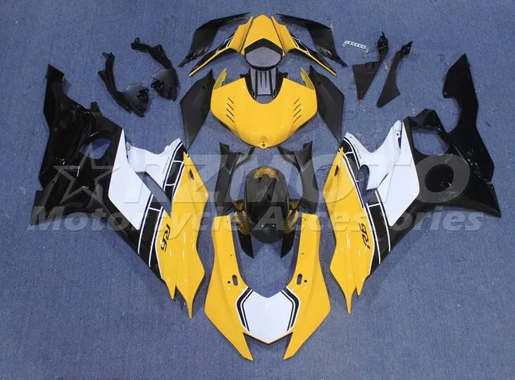 

Новый стиль, полный комплект обтекателей из АБС-пластика, подходит для YAMAHA YZF-R6 2017 2018 2019 R6 17 18 19, кузов белого и желтого цвета на заказ