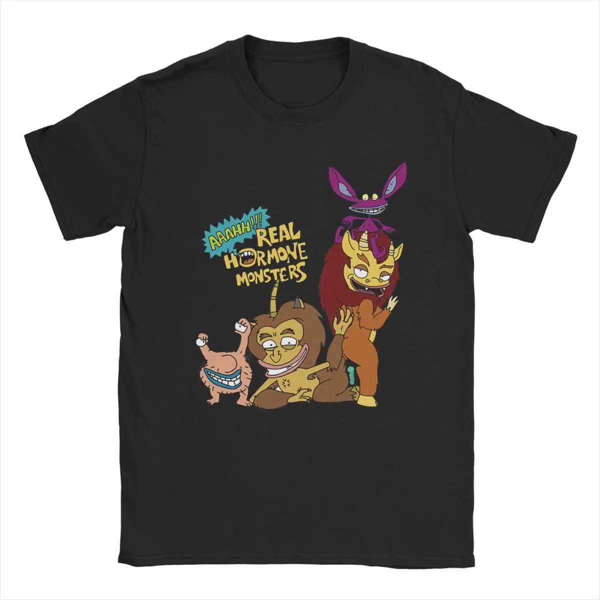 

Футболка AAAHH с изображением настоящего гормона для мужчин и женщин, футболки с изображением большого монстра из мультфильма, футболки с кор...