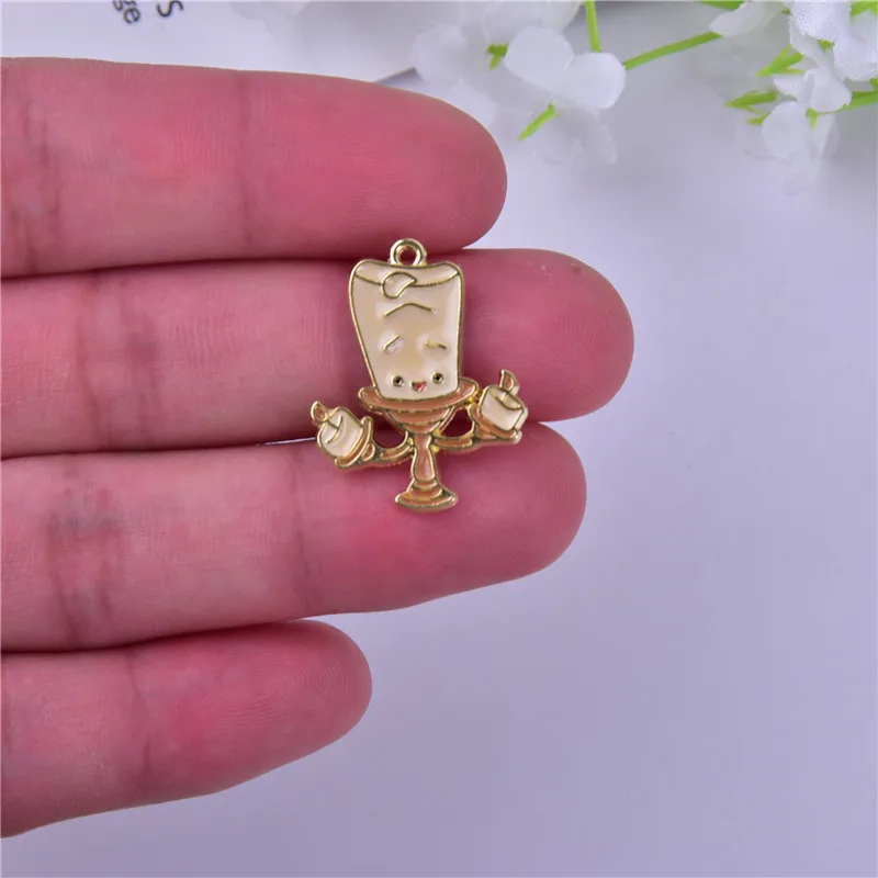 

10 шт. подсвечник эмалевый имбирный цвет Шарм для изготовления ювелирных изделий милые серьги Подвески браслет ожерелье шармы Diy дизайн шарм...