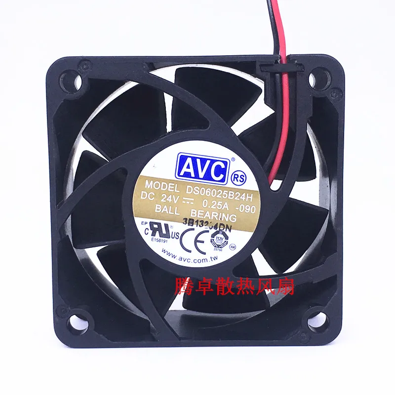 Оригинальный DS06025B24H 6025 24v 0.25a 6 см, 2 шт/комплект (проволока проходит по всей инверторный вентилятор