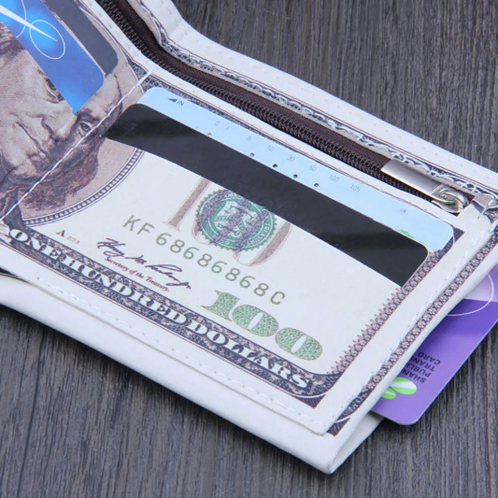 Мужские кошельки бумажник для долларов США коричневый кожаный кошелек