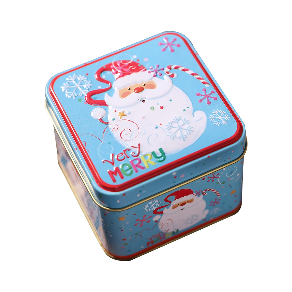 Рождественская жестяная подарочная коробка для конфет и чая чехол хранения