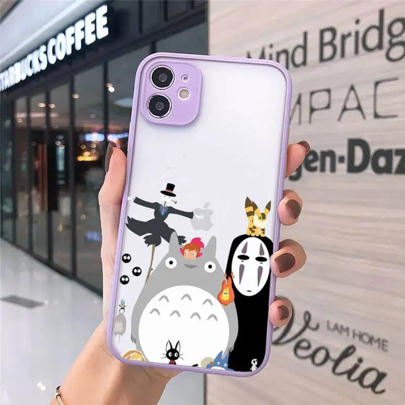 

Cartoon Ghibli Miyazaki Totoro Phone Cases matte transparent For iphone 7 8 11 12 plus mini x xs xr pro max cover
