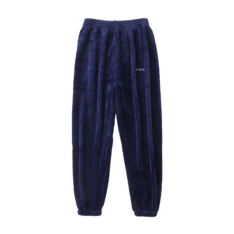 

Autumn Winter Pajama Pants For Men Thick Flannel Sleep Bottoms Comfortable Soft Sleepwear Casual Homewear Elastic Male Trousers