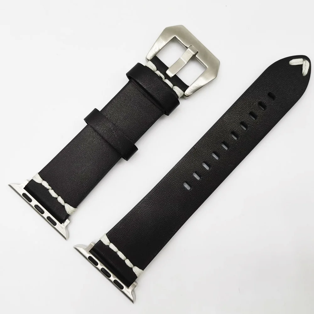 

Strap for Apple Watch Band Genuine Leather watchband for iWatch 3/2/1 38mm 42mm for iWatch 4/5/6 SE 40mm 44mm Watch Accessories