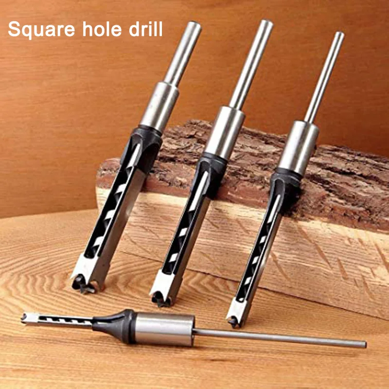 JUSTINLAU 1Pcs Woodworking Tools Twist Square Hole Drill Bits Auger Mortising Chisel Extended Saw For Wood Carving DIY Furniture