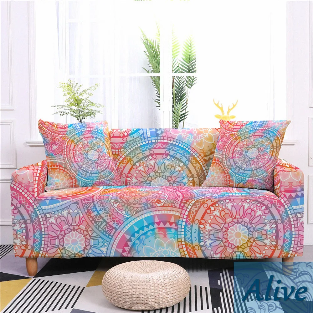 

Bohemian Indian Ethnic Mandala Print Slipcovers Modern Elastic Sofa Seater Seat Cover Protector Washable Furniture Slipcover