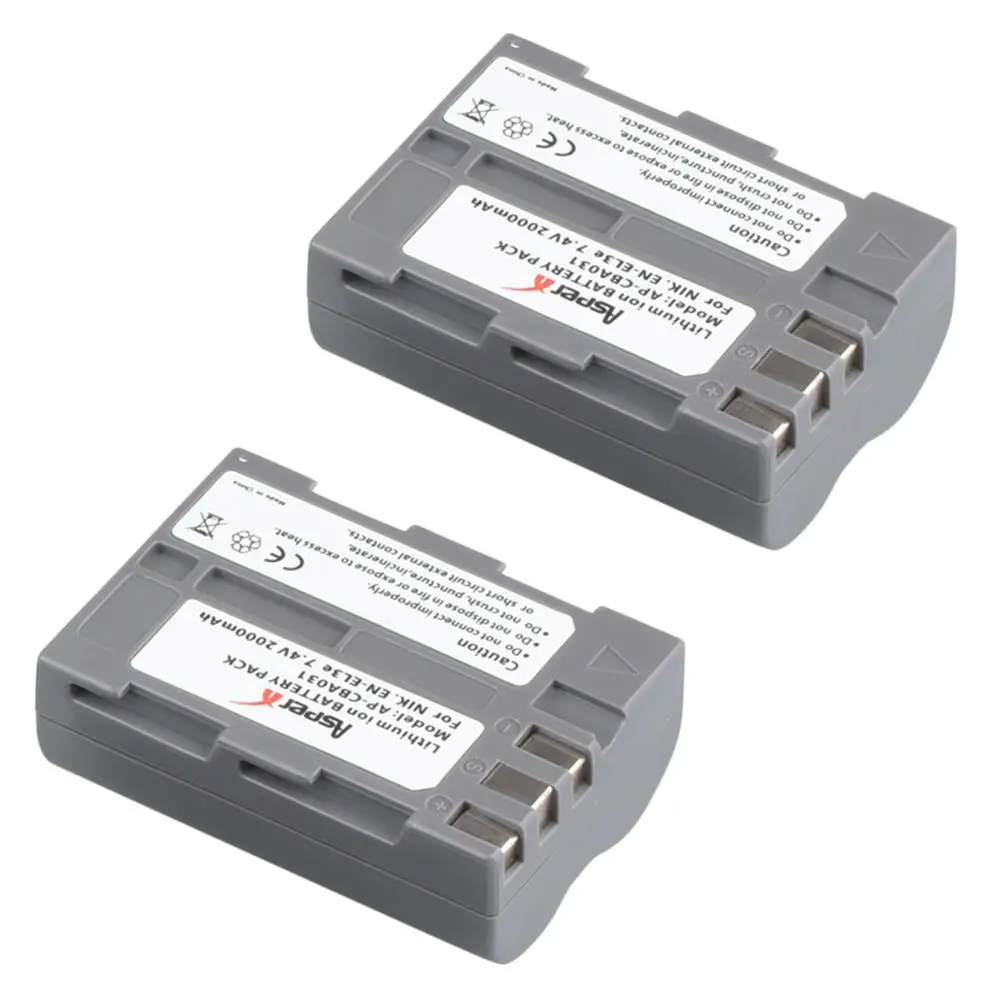 Аккумулятор для камеры 2 шт. 2000 мАч EL3e + двойное зарядное устройство USB со