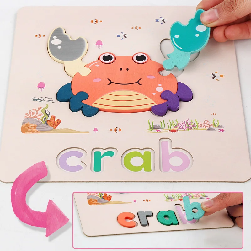 

Educational Wooden Word Game Interesting Alphabet Cognition Game Puzzle For Children Kids Toddlers