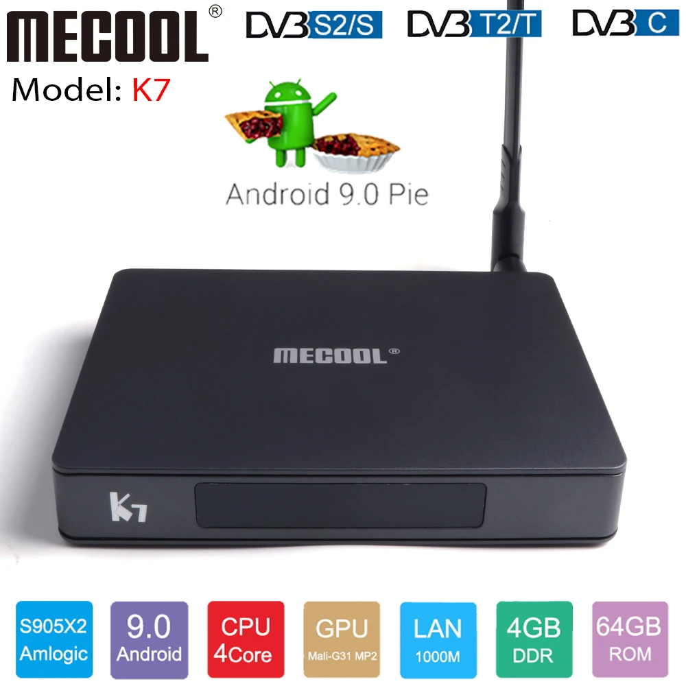 Приставка Смарт ТВ MECOOL K7 Android 2019 4 + 64 ГБ 9 0 ГГц Wi Fi Bluetooth 2 4|ТВ-приставки и