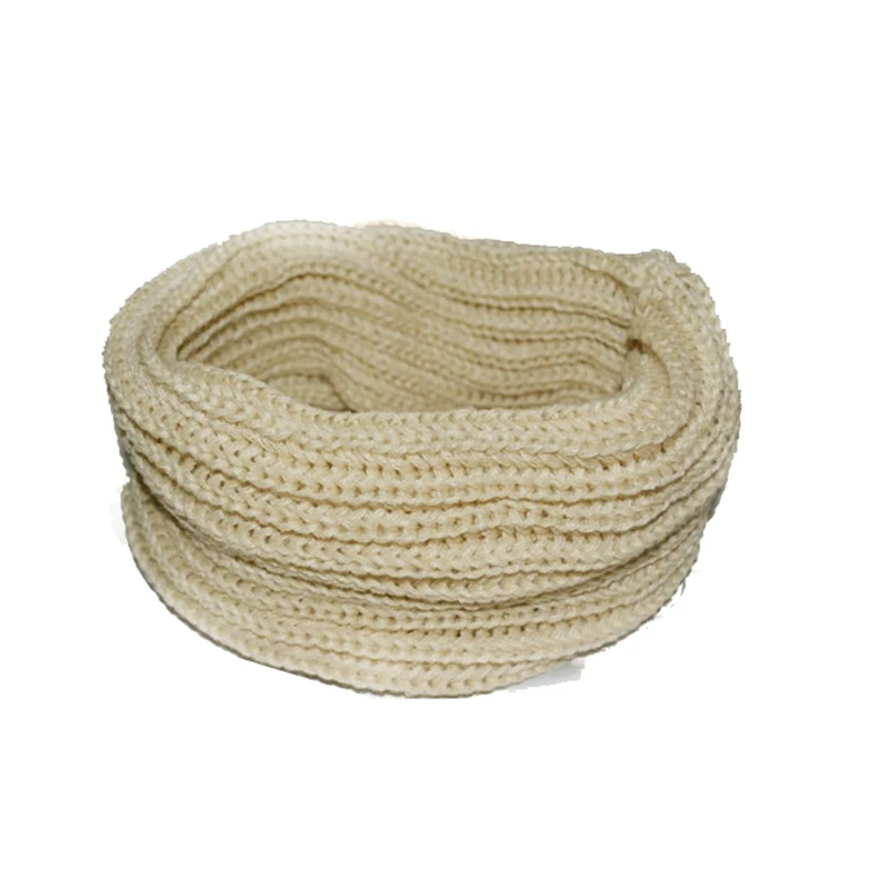 Осенне зимний вязаный шерстяной шарф шаль для мальчиков и девочек теплый с