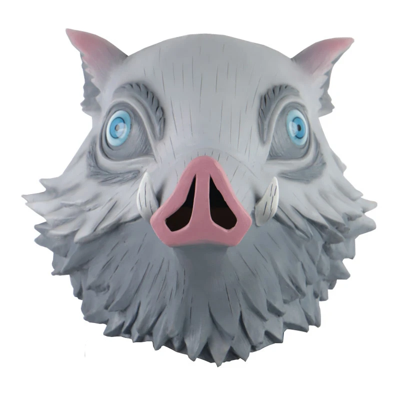 Rubber mask Аниме Demon Slayer Kimetsu no Yaiba маска Фигурки игрушки Hashibira Inosuke свинья голова латексная маска для косплея Хэллоуин фигурка кукла - Цвет: Rubber mask