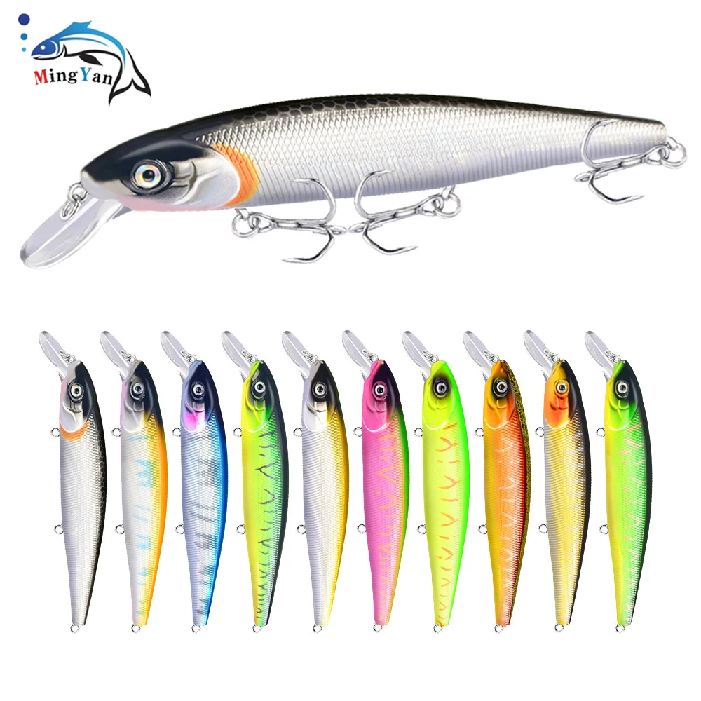 

1PCS Professional Bionic Minnow Fishing Lure Hard Bait with 3 Fishing High Carbon Steel Hooks Fishing Tackle Lure 3D Eyes