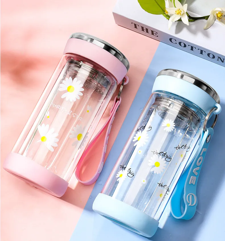 Термостойкая Красивая стеклянная бутылка для воды емкостью 280/320 мл красивый