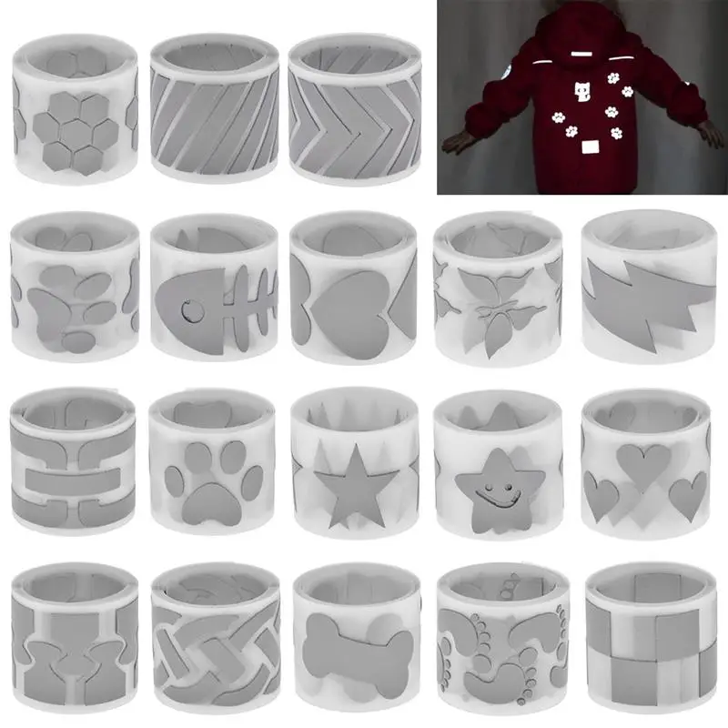 Светоотражающая наклейка в виде сердца и звезд 3 Х100 см лента из ПЭТ