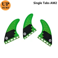 new arrived single tabs fins am2 fibreglass honeycomb large green with black surfboards fin 3 pieces per set prancha quilhas de