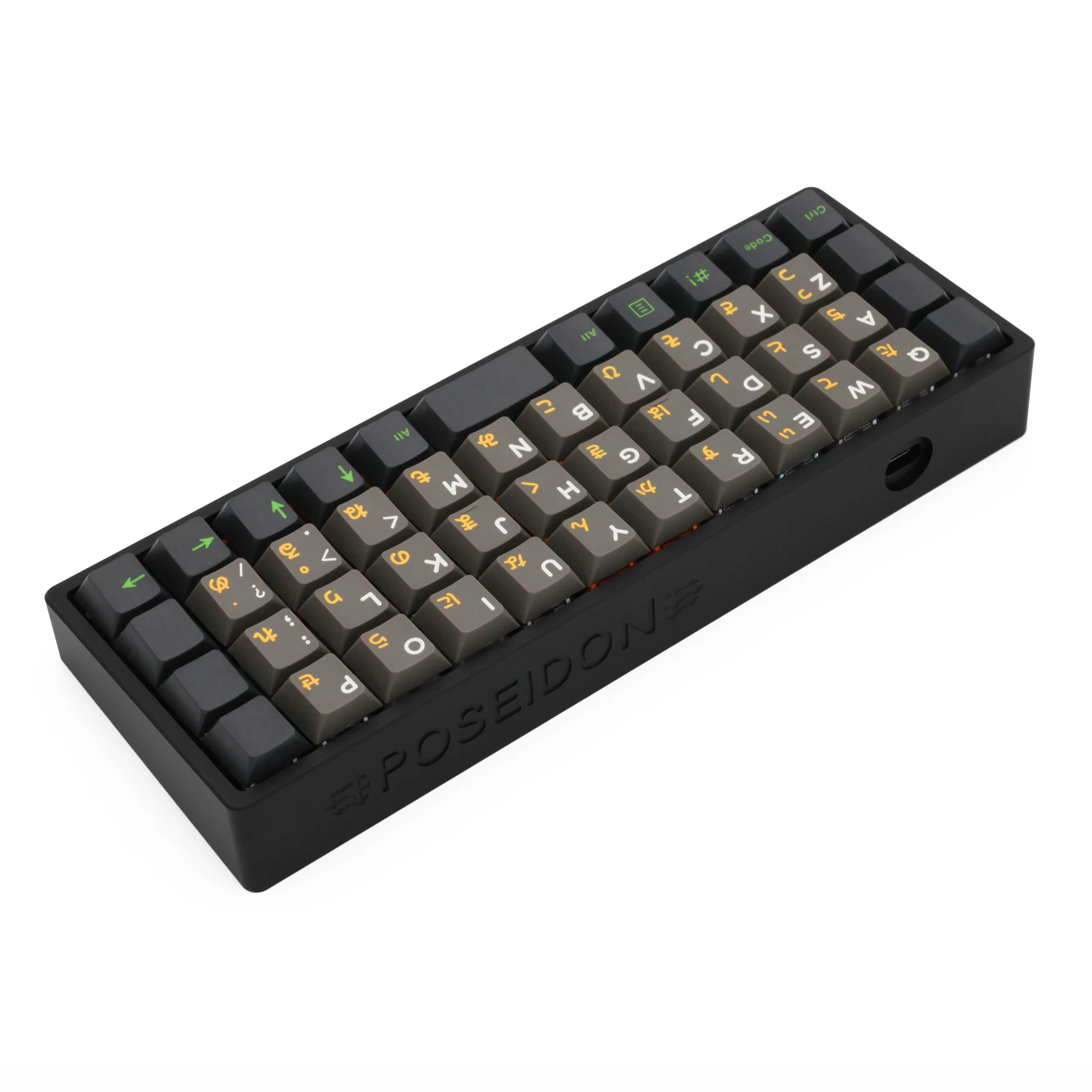 Poseidon-Funda de aluminio anodizado para teclado mecánico personalizado, carcasa para PSD40, color negro, gris, azul y rojo, para JJ40, BM40, BM40, RGB