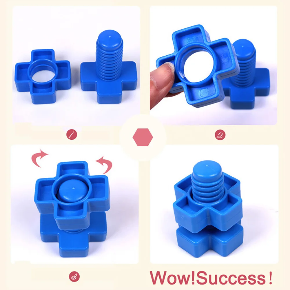 52 шт. 3D Пазлы цветные пластиковая винтовая гайка вставки строительные блоки