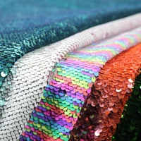 133cm wide 92cmlot double face reversible sequins polyester patchwork fabric for diy handmade sewing clothes supplies materials