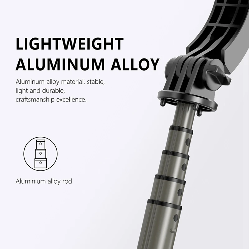 COOL DIER Aluminum alloy wireless bluetooth selfie stick expandable mini tripod foldable handheld monopod with LED fill light