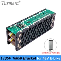 turmera 48v silver fish battery 13s5p 18650 holder with 13s 15a balancing bms welding nickel for 52v electric bike batteries use