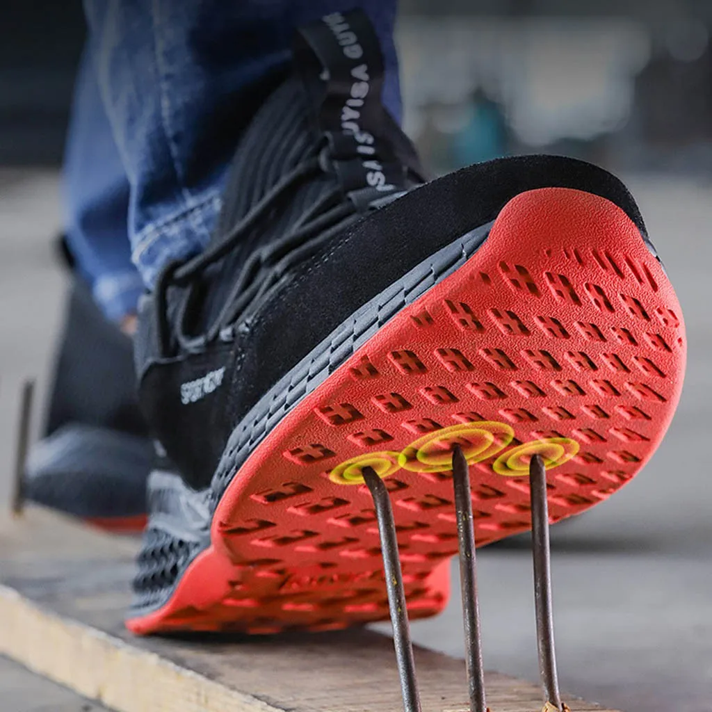 Мужские Прогулочные кроссовки Осенние легкие рабочие ботинки со стальным носком