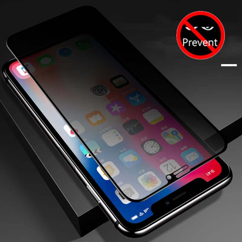

High Definition Protective Glass on the For iPhone 7 X XR XS 11 Pro Max Anti-Spy Screen Protector For iPhone 7 8 6 6S Plus