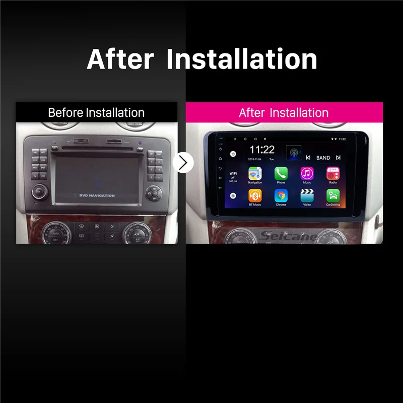 Автомагнитола Seicane 2 Гб Android 10 0 стерео GPS навигация для Mercedes Benz ML CLASS W164 ML350 ML430 ML450 ML500