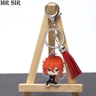 Аниме брелок Genshin Impact, акриловая фигурка Zhongli, разбавленный брелок Venti Paimon Klee Xiao Keqing Qiqi, подставка с кисточками, подарок для фанатов