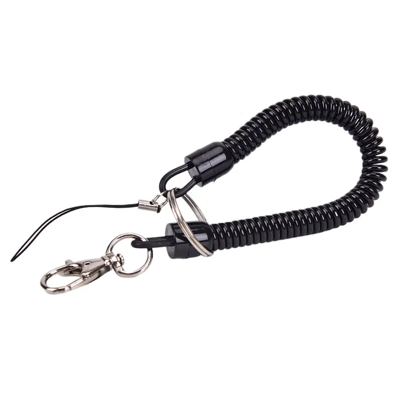 Застежка карабин крючок Черная Весенняя эластичная катушка брелок ремень