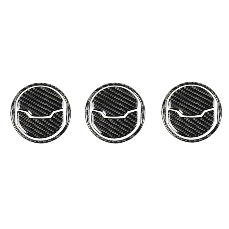 

for Ford Mustang 2015-2019 Car Interior Carbon Fiber Mustang Air Outlet Nine-Piece Sticker 3Pcs