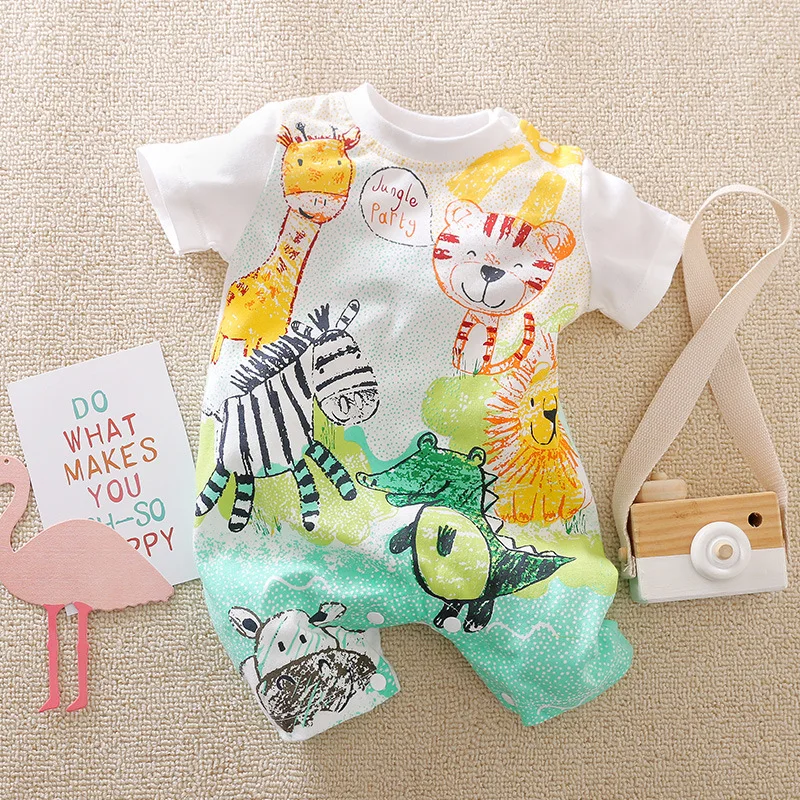 

Cartoon baby rompers newborn 2021 Summer Style Baby Boy Girl Clothing Newborn Infant Short Sleeve Clothes pijama bebe verano
