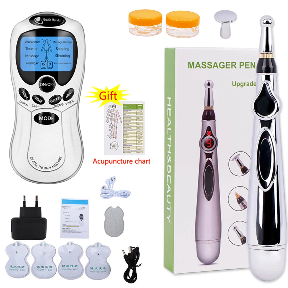

Electric Acupuncture Point Massage Pen Meridian Energy Pen Body Massager Digital Therapy Machine TENS Unit Muscle Stimulator