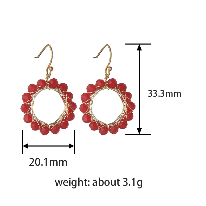 

Letdiffery New Colorful Zircon Crystal Round Earring Stud Bohemia Earrings for Women Vacation Party Jewelry Gifts Dropshipping