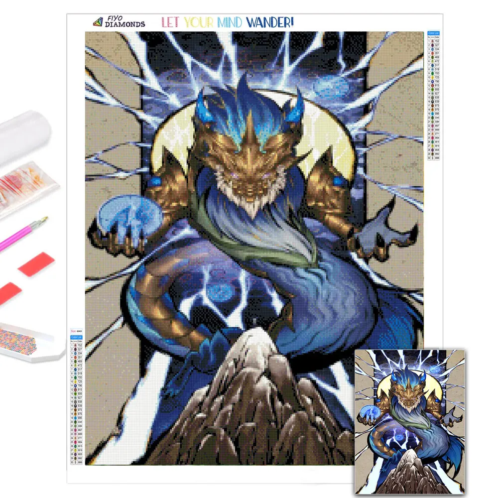 

Diamond Painting 5D DIY Dragon Venerable Full Diamond Mosaic Embroidery Cross Stitch Kit Home Decor Handicraft pintura diamante