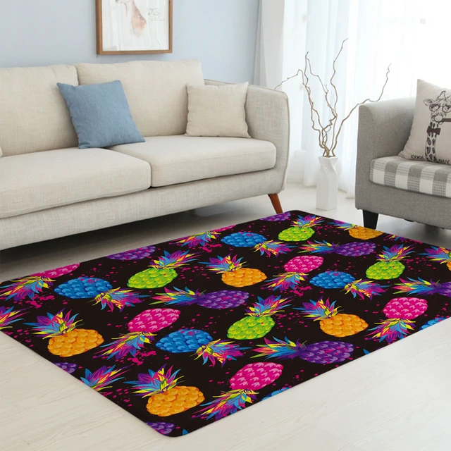 BlessLiving Pineapple Large Carpet for Living Room Colorful Soft Floor Mat Tropical Area Rug 152x244cm Fruit Alfombra Dropship 2