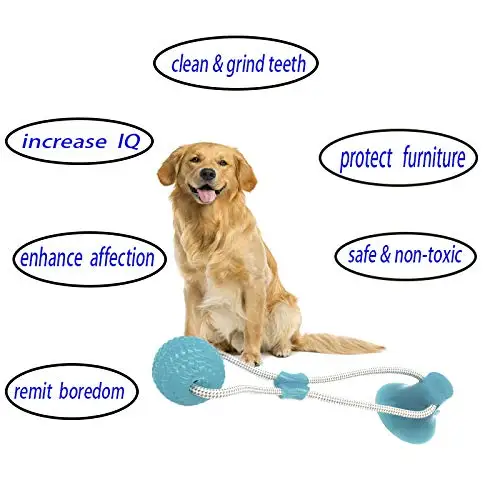 

Interactive Fun Dog Toy Suction Cup Pet molar bite ball Push Toy Pet Tooth Cleaning/Chewing Suction Cup Dog Rope bite Ball Toy