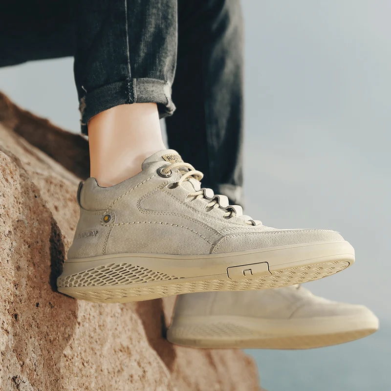 

Men Casual Flat Shoes Casual Sports Shoes Mens Loafers Fashion Men Sneakers Men's Leather Leisure Black Man Zapatillas Sport