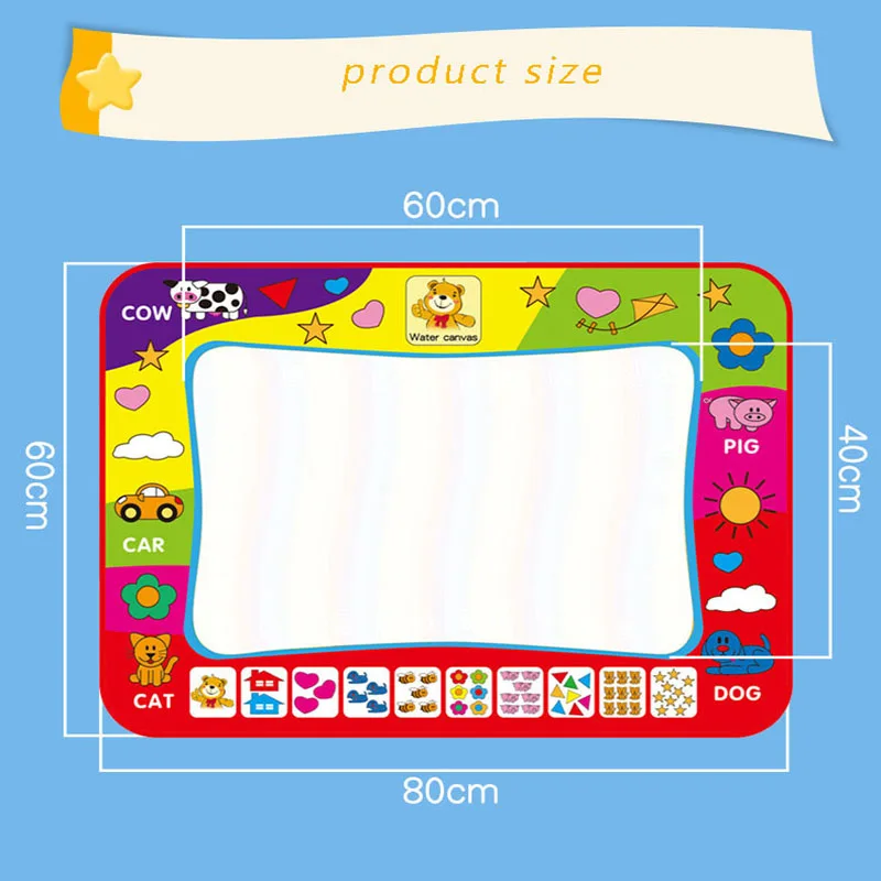 

60*80 CM Magic Water Canvas Kids Drawing Cloth Mat Painting Board Children Doodle Early Education Drawing Toy Gift For Kid