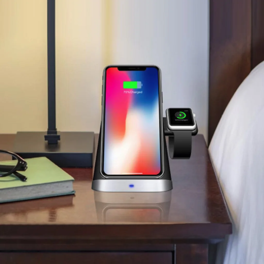 

High quality 3 IN 1 Fast QI Wireless Charger Charger Dock Station For Apple Watch IPhone 8 Plus X XR XS 11 Samsung S9 S8